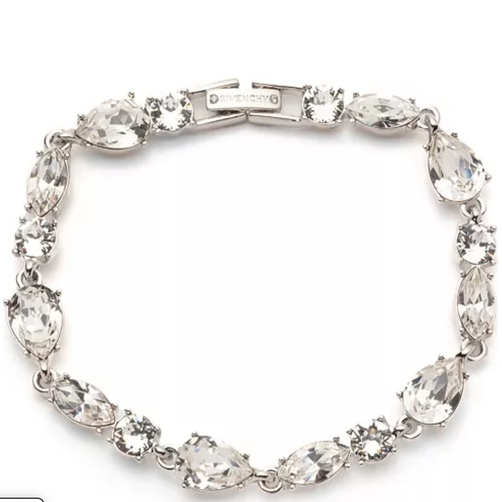 Givenchy Silver and Clear Crystal Bracelet
